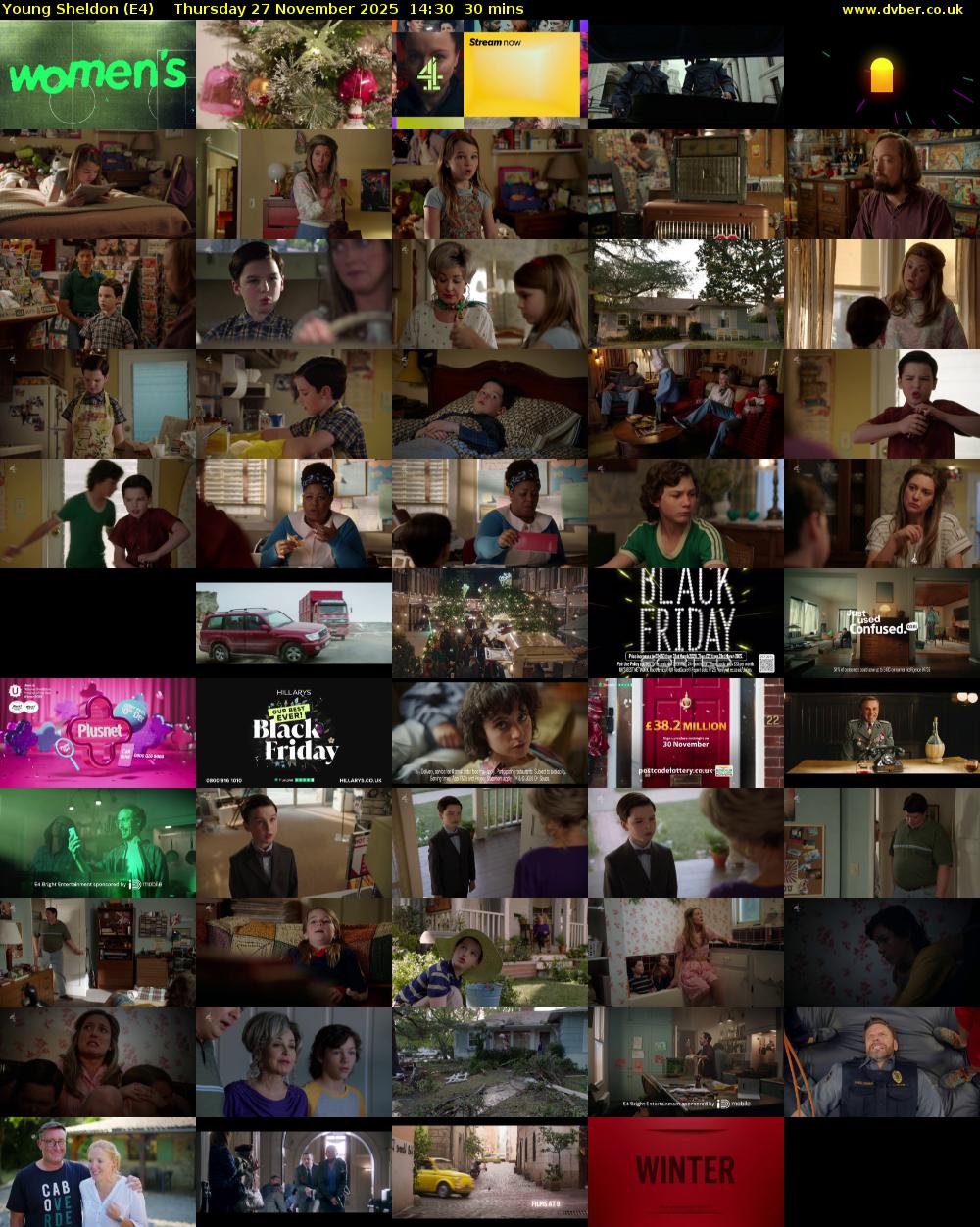 Young Sheldon (E4) Thursday 27 November 2025 14:30 - 15:00