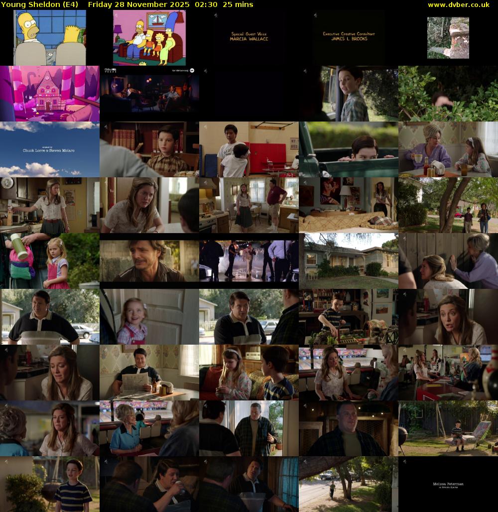 Young Sheldon (E4) Friday 28 November 2025 02:30 - 02:55