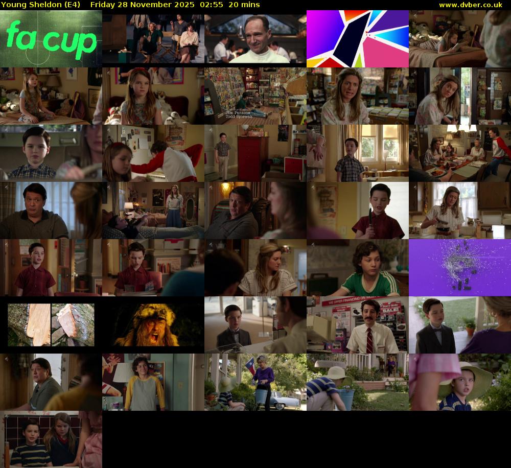 Young Sheldon (E4) Friday 28 November 2025 02:55 - 03:15