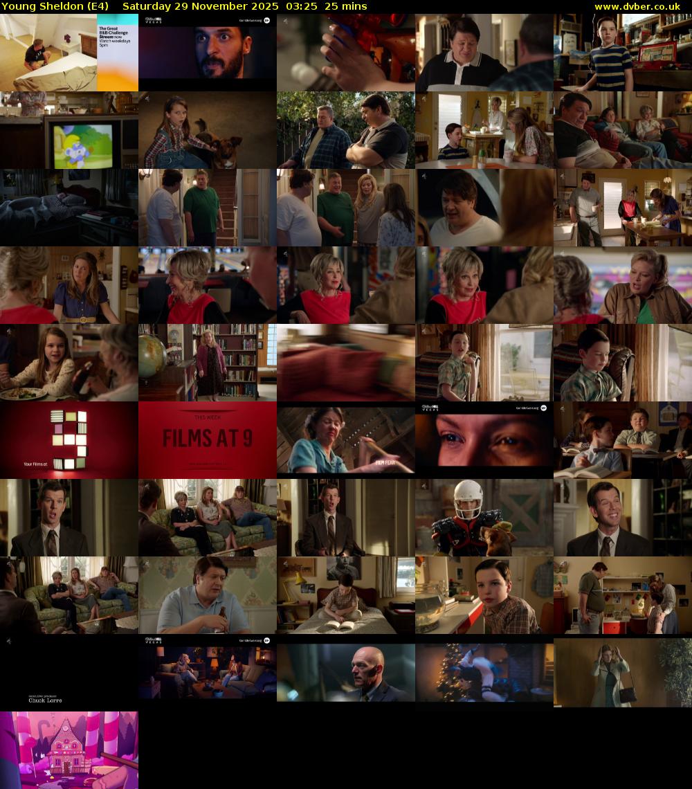 Young Sheldon (E4) Saturday 29 November 2025 03:25 - 03:50