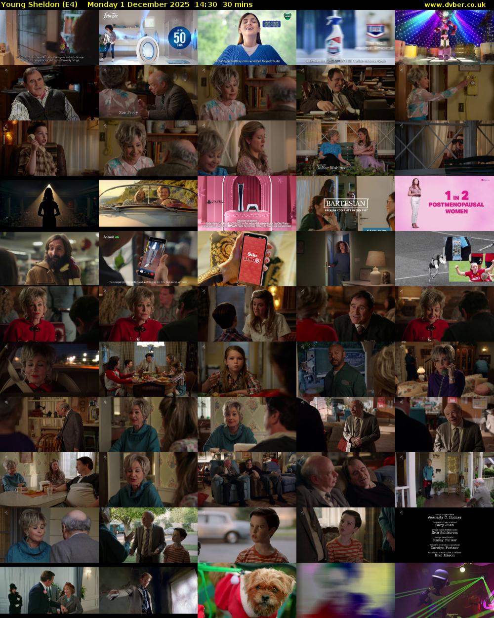 Young Sheldon (E4) Monday 1 December 2025 14:30 - 15:00