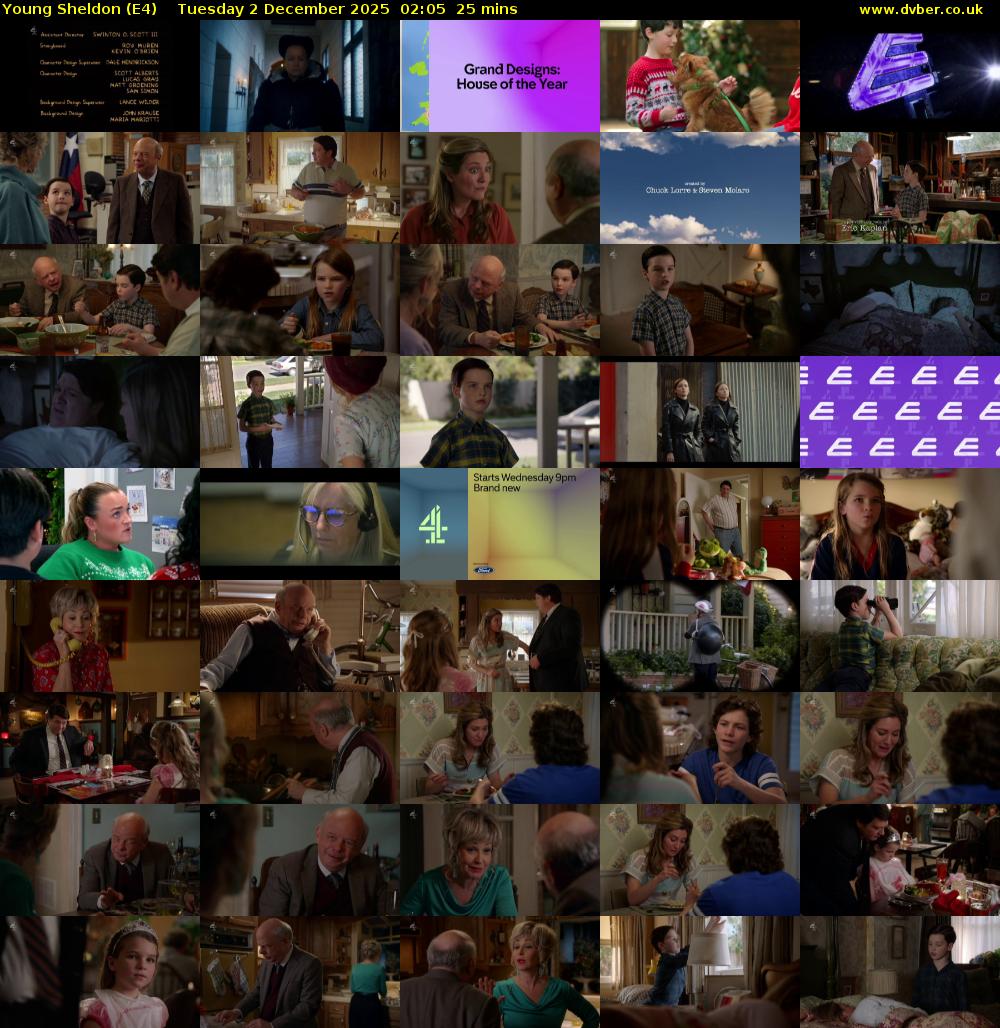 Young Sheldon (E4) Tuesday 2 December 2025 02:05 - 02:30