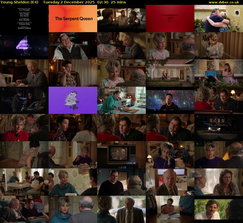 Young Sheldon (E4) Tuesday 2 December 2025 02:30 - 02:55