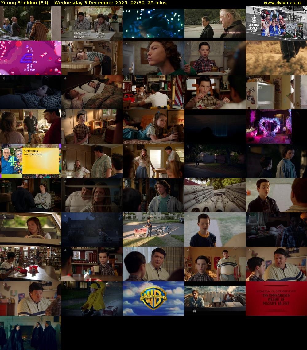 Young Sheldon (E4) Wednesday 3 December 2025 02:30 - 02:55