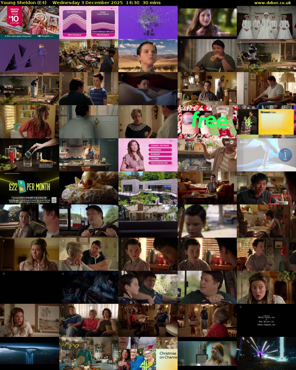 Young Sheldon (E4) Wednesday 3 December 2025 14:30 - 15:00