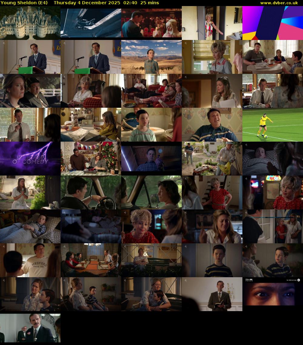 Young Sheldon (E4) Thursday 4 December 2025 02:40 - 03:05