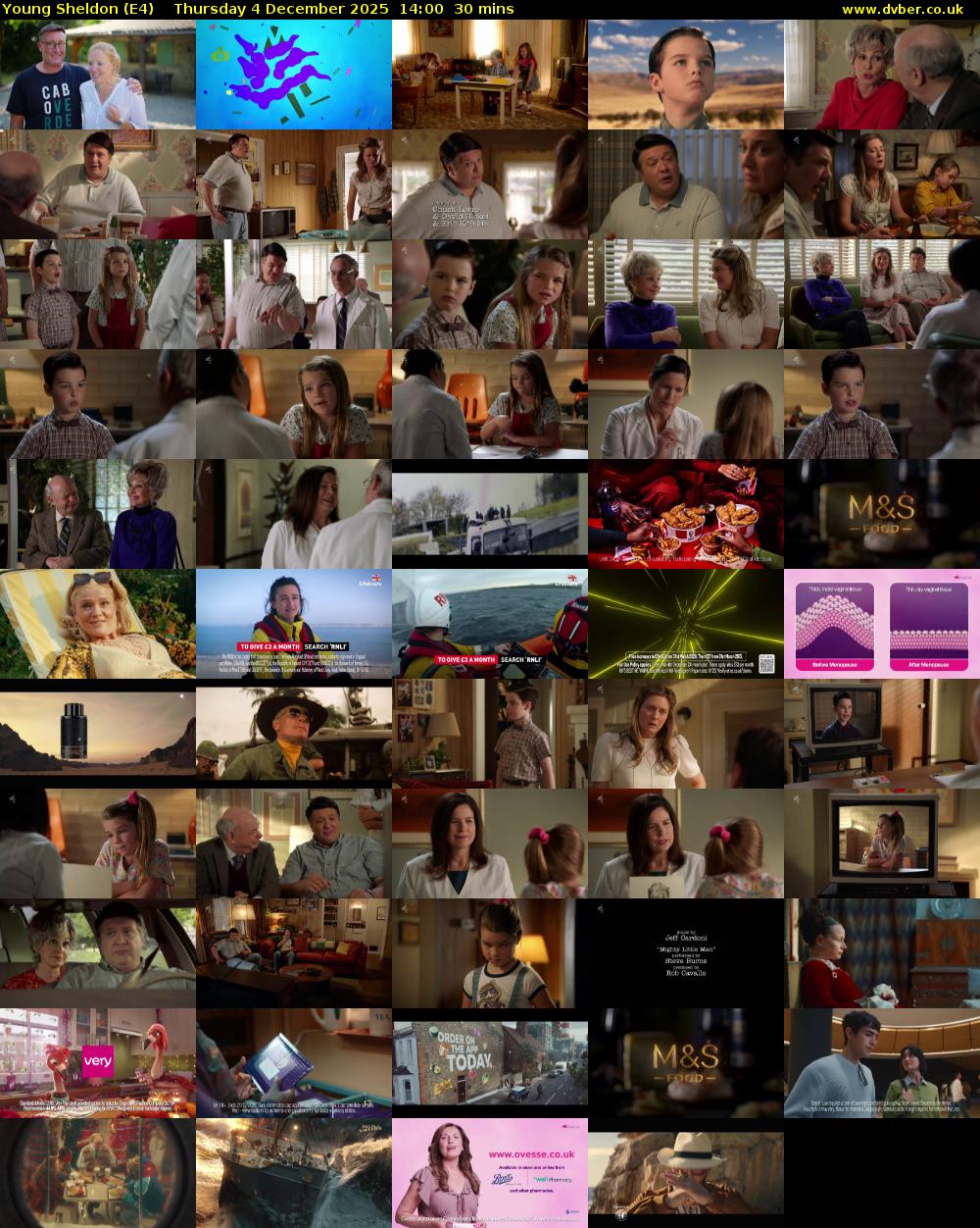 Young Sheldon (E4) Thursday 4 December 2025 14:00 - 14:30