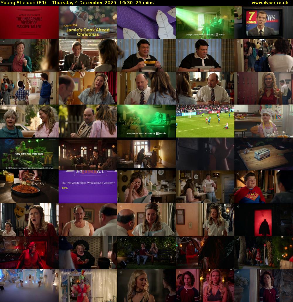 Young Sheldon (E4) Thursday 4 December 2025 14:30 - 14:55