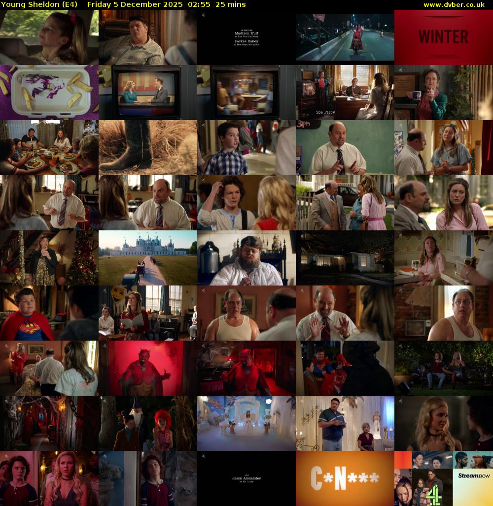 Young Sheldon (E4) Friday 5 December 2025 02:55 - 03:20