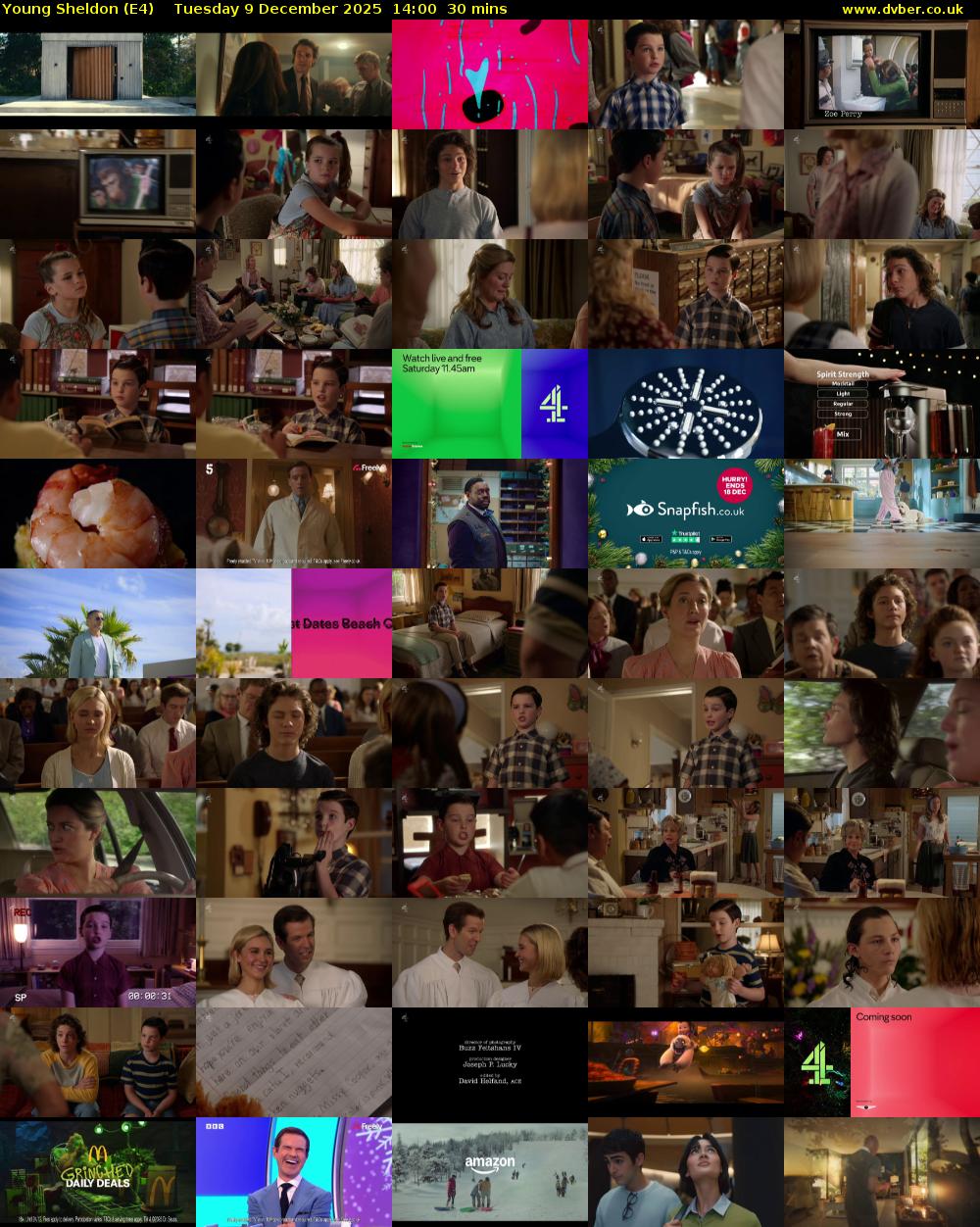 Young Sheldon (E4) Tuesday 9 December 2025 14:00 - 14:30