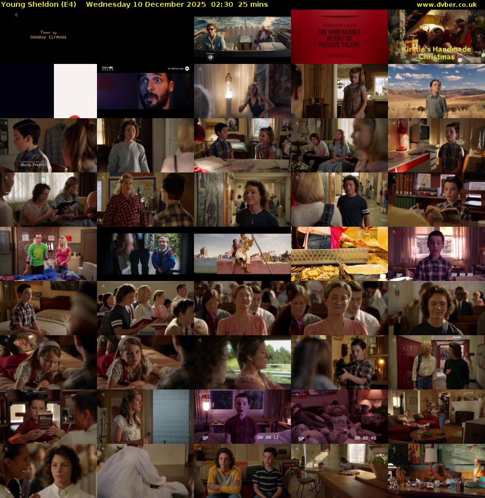 Young Sheldon (E4) Wednesday 10 December 2025 02:30 - 02:55