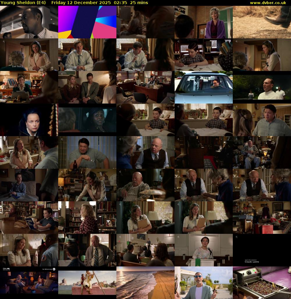 Young Sheldon (E4) Friday 12 December 2025 02:35 - 03:00