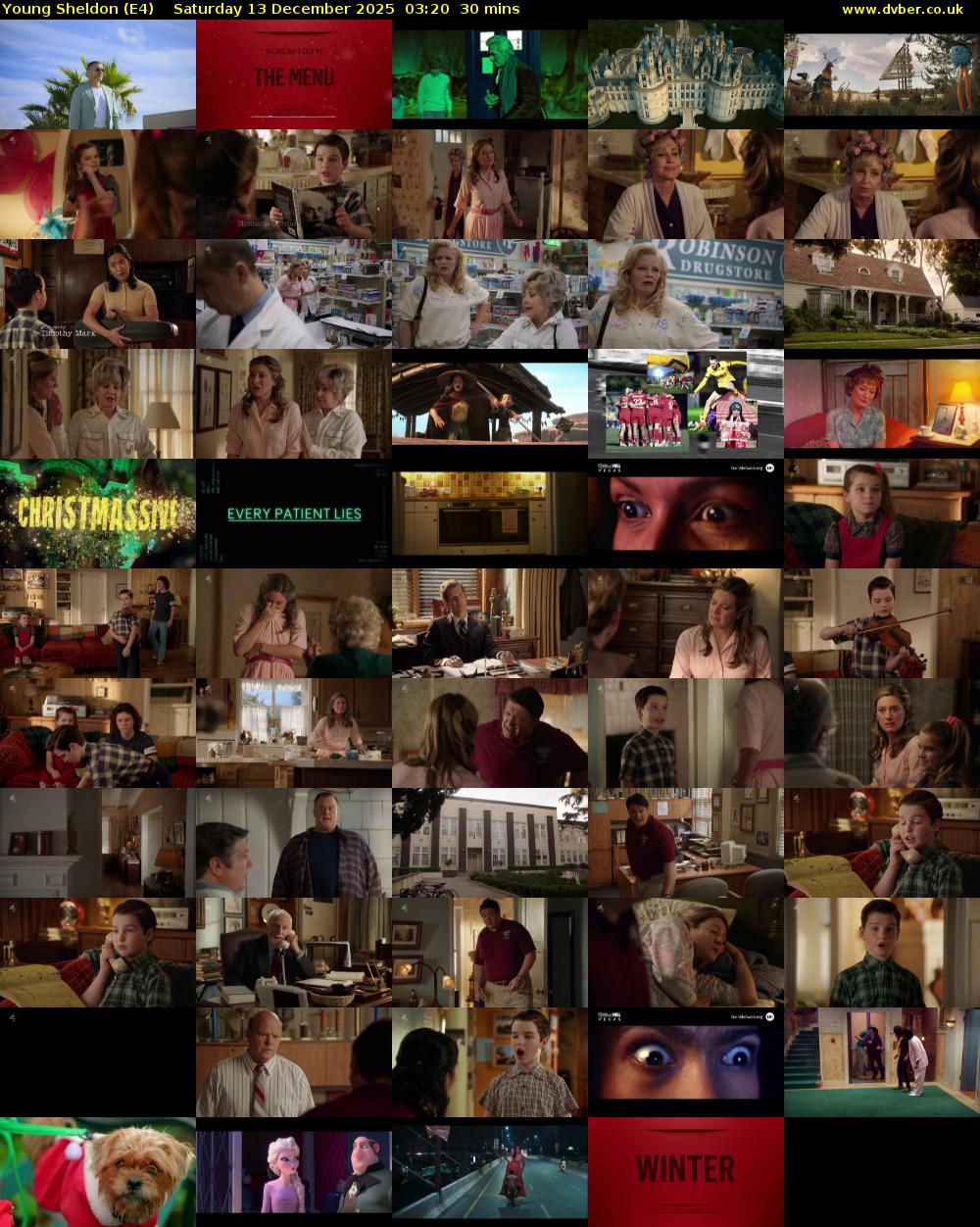 Young Sheldon (E4) Saturday 13 December 2025 03:20 - 03:50