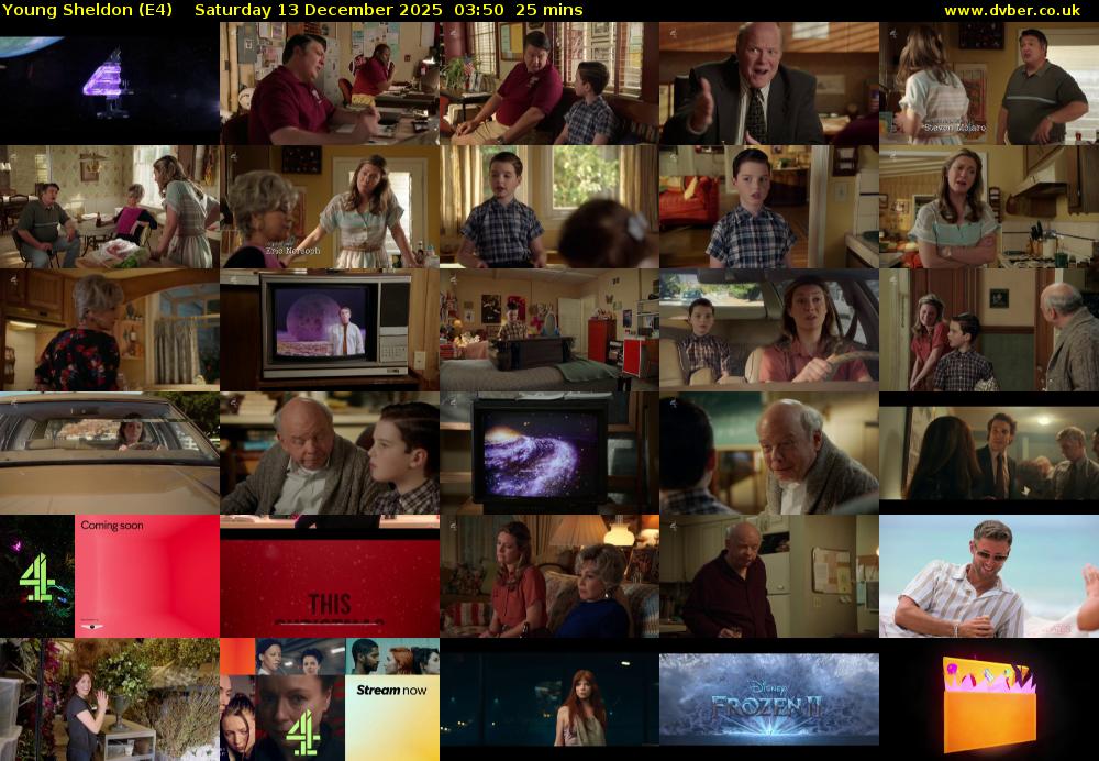 Young Sheldon (E4) Saturday 13 December 2025 03:50 - 04:15