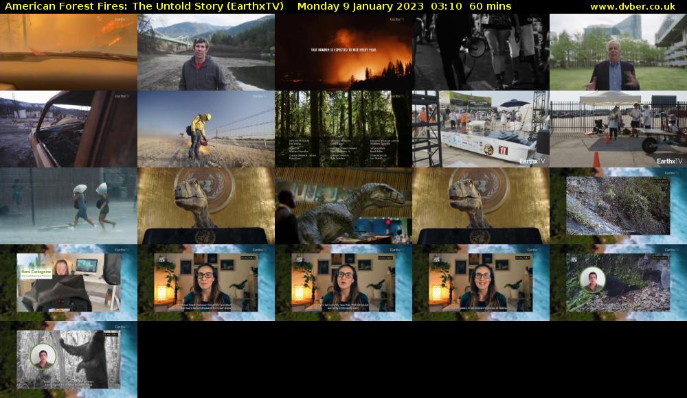  American Forest Fires: The Untold Story (EarthxTV) Monday 9 January 2023 03:10 - 04:10