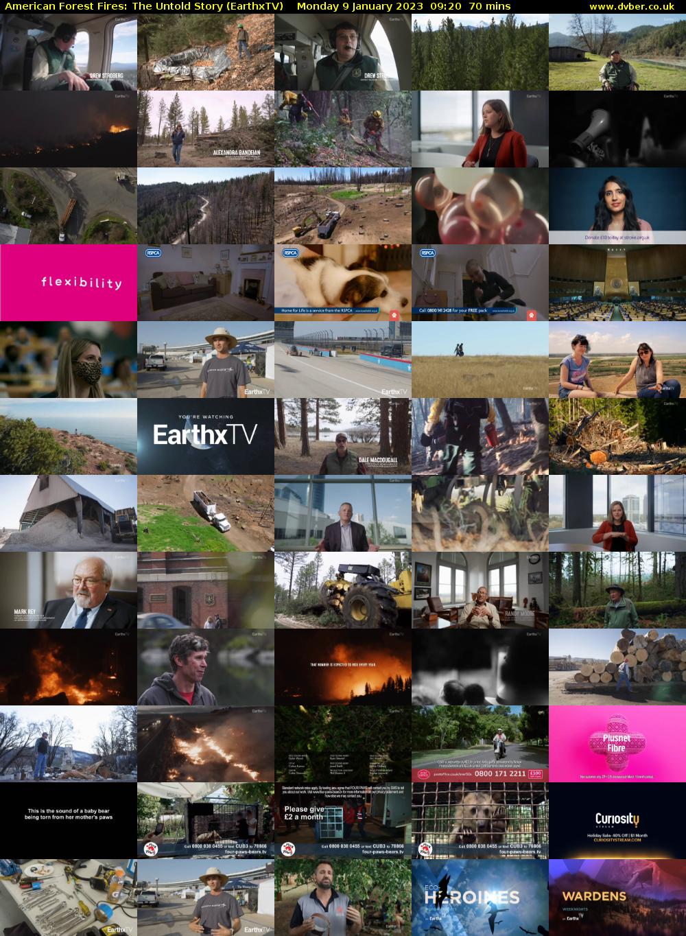  American Forest Fires: The Untold Story (EarthxTV) Monday 9 January 2023 09:20 - 10:30