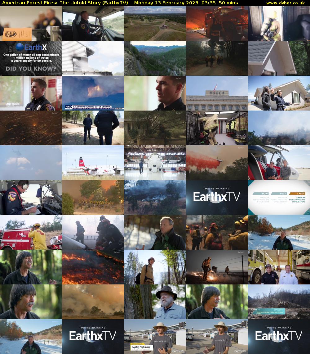  American Forest Fires: The Untold Story (EarthxTV) Monday 13 February 2023 03:35 - 04:25
