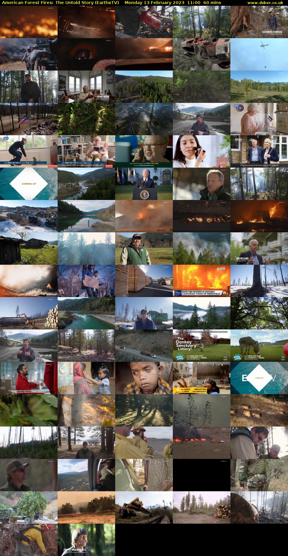  American Forest Fires: The Untold Story (EarthxTV) Monday 13 February 2023 11:00 - 12:00