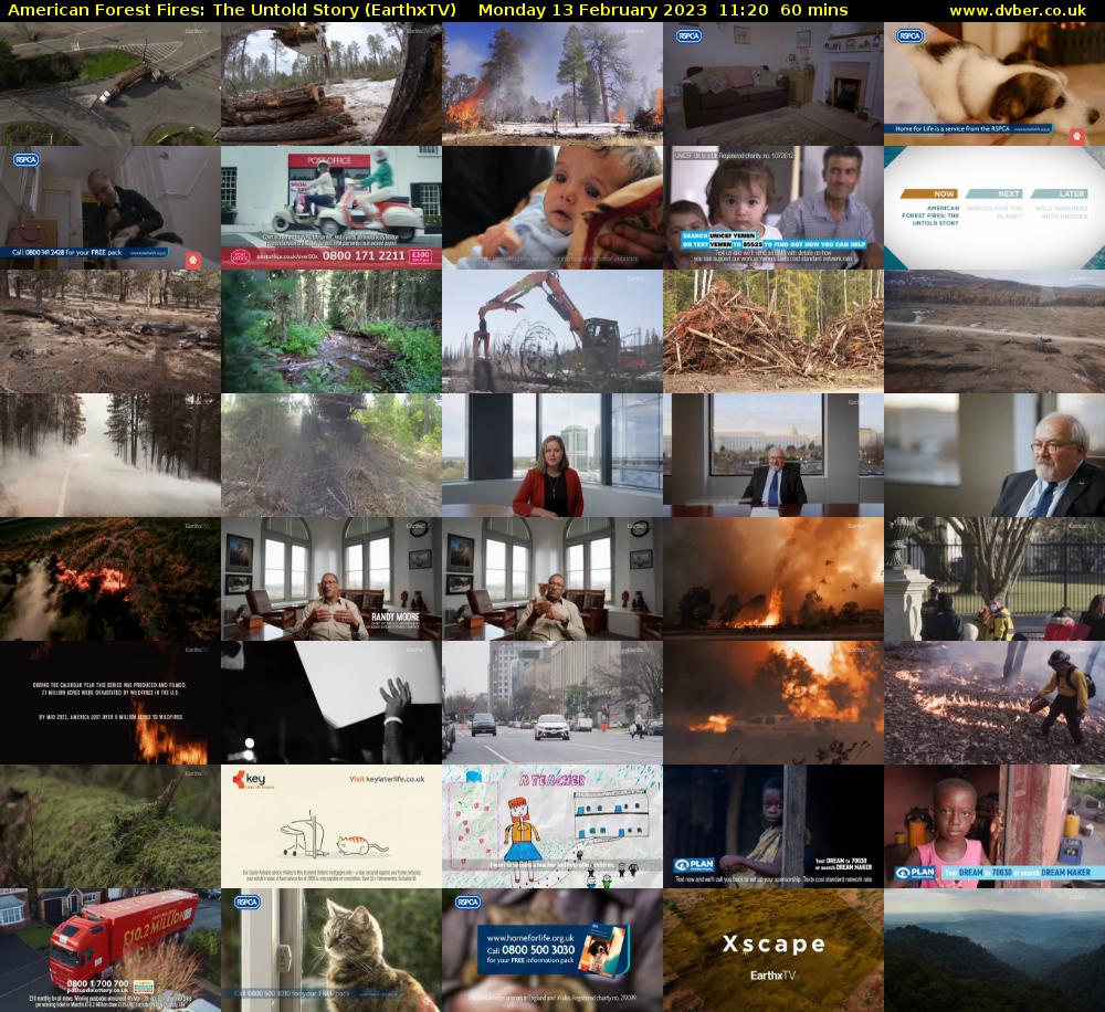  American Forest Fires: The Untold Story (EarthxTV) Monday 13 February 2023 11:20 - 12:20