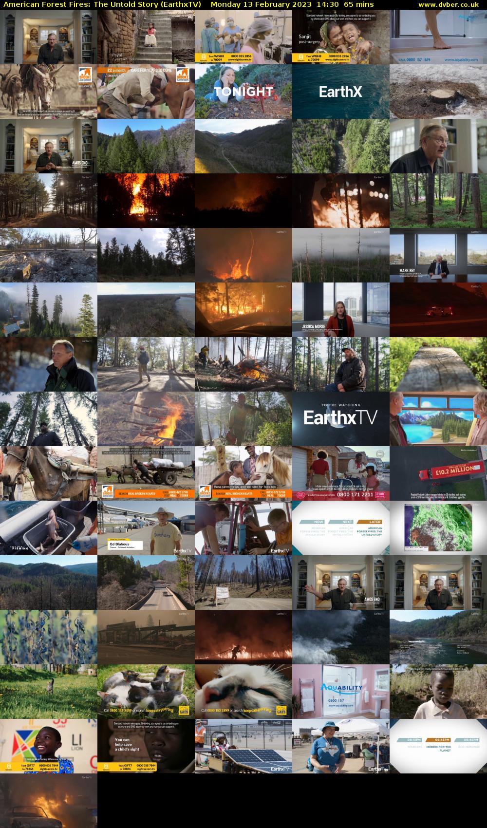  American Forest Fires: The Untold Story (EarthxTV) Monday 13 February 2023 14:30 - 15:35