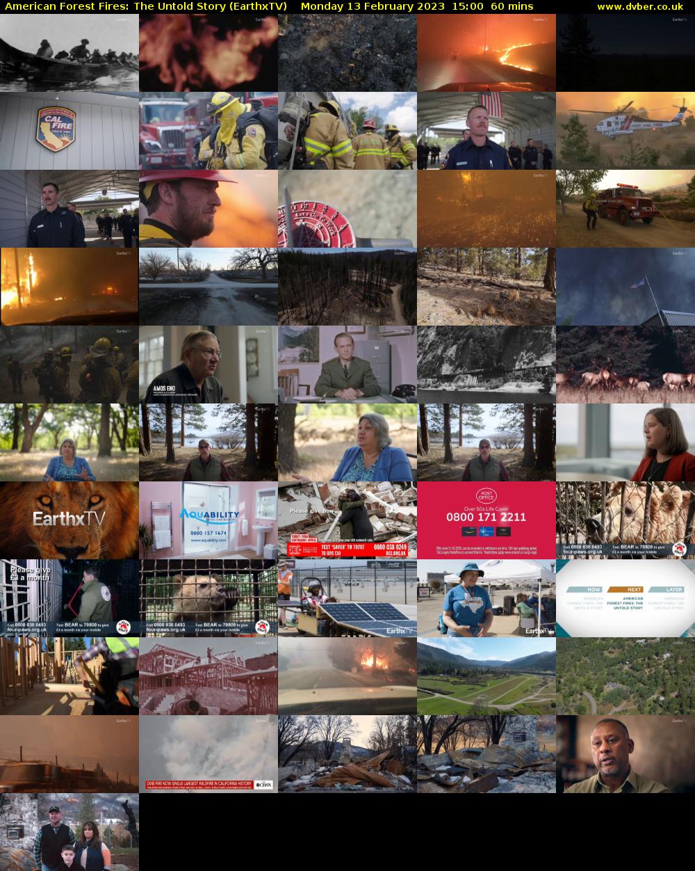 American Forest Fires: The Untold Story (EarthxTV) Monday 13 February 2023 15:00 - 16:00