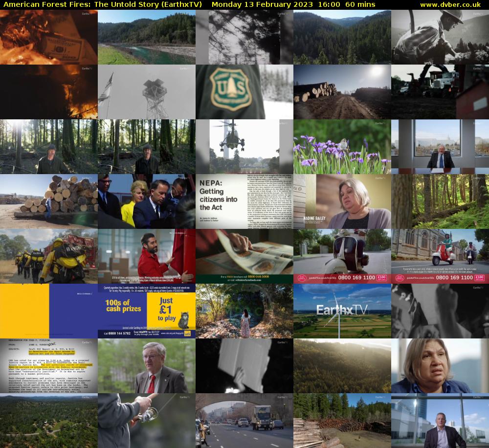  American Forest Fires: The Untold Story (EarthxTV) Monday 13 February 2023 16:00 - 17:00