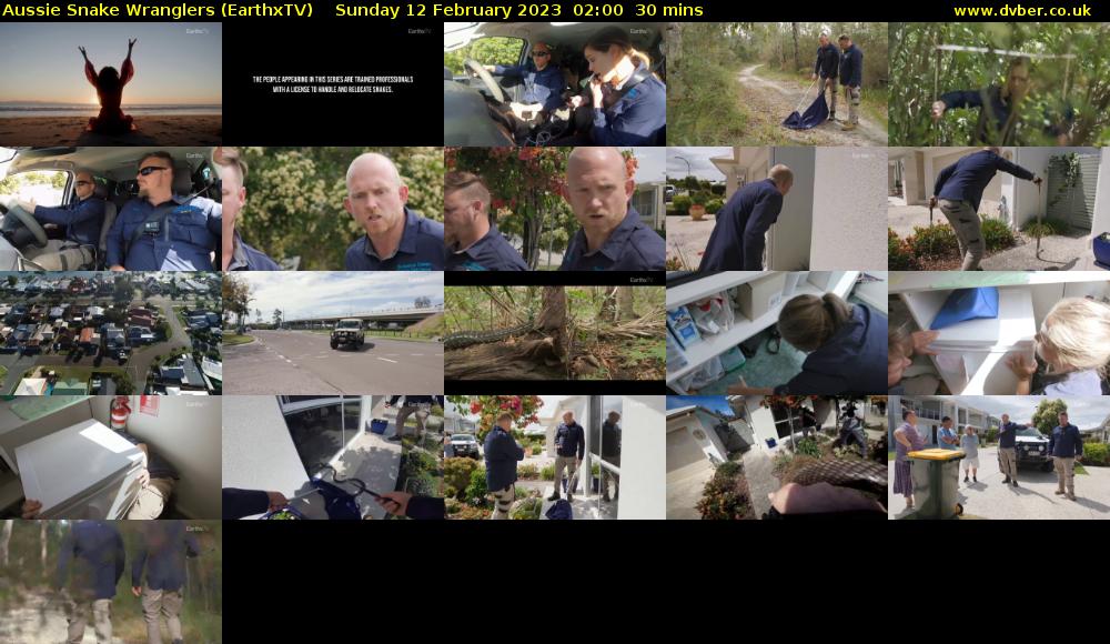 Aussie Snake Wranglers (EarthxTV) Sunday 12 February 2023 02:00 - 02:30