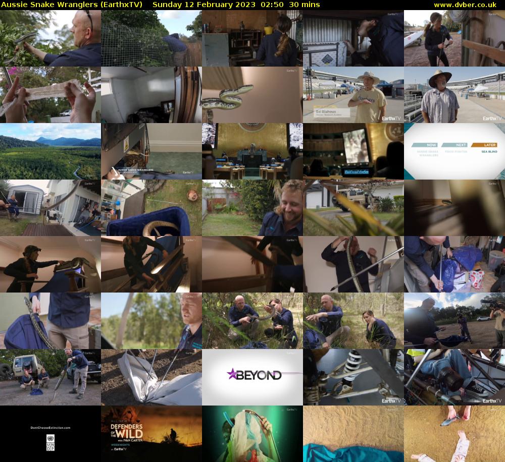 Aussie Snake Wranglers (EarthxTV) Sunday 12 February 2023 02:50 - 03:20