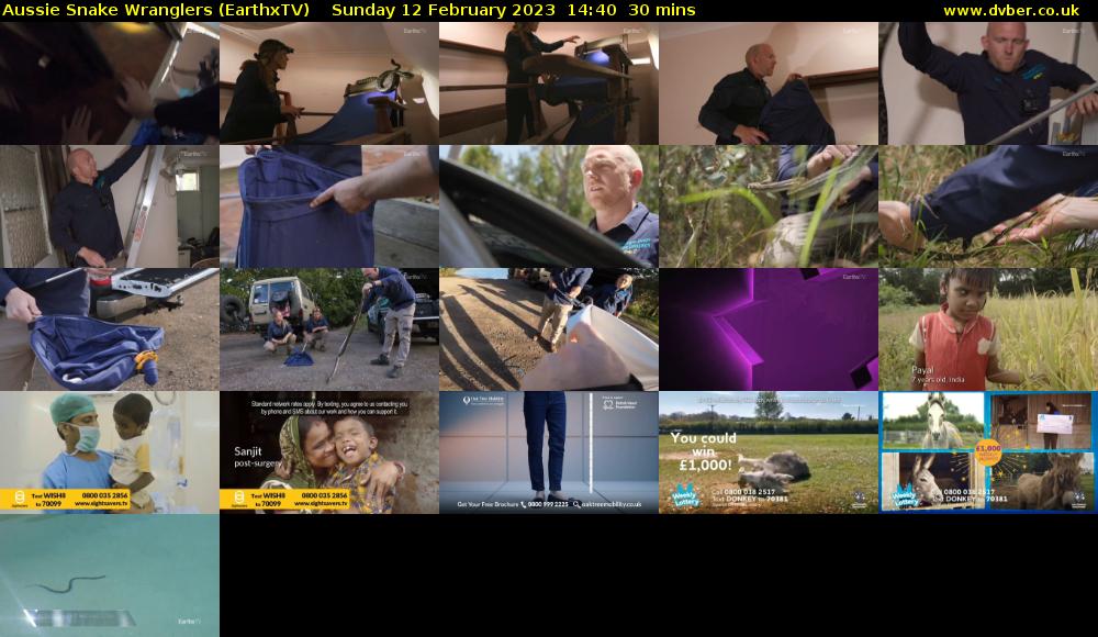 Aussie Snake Wranglers (EarthxTV) Sunday 12 February 2023 14:40 - 15:10