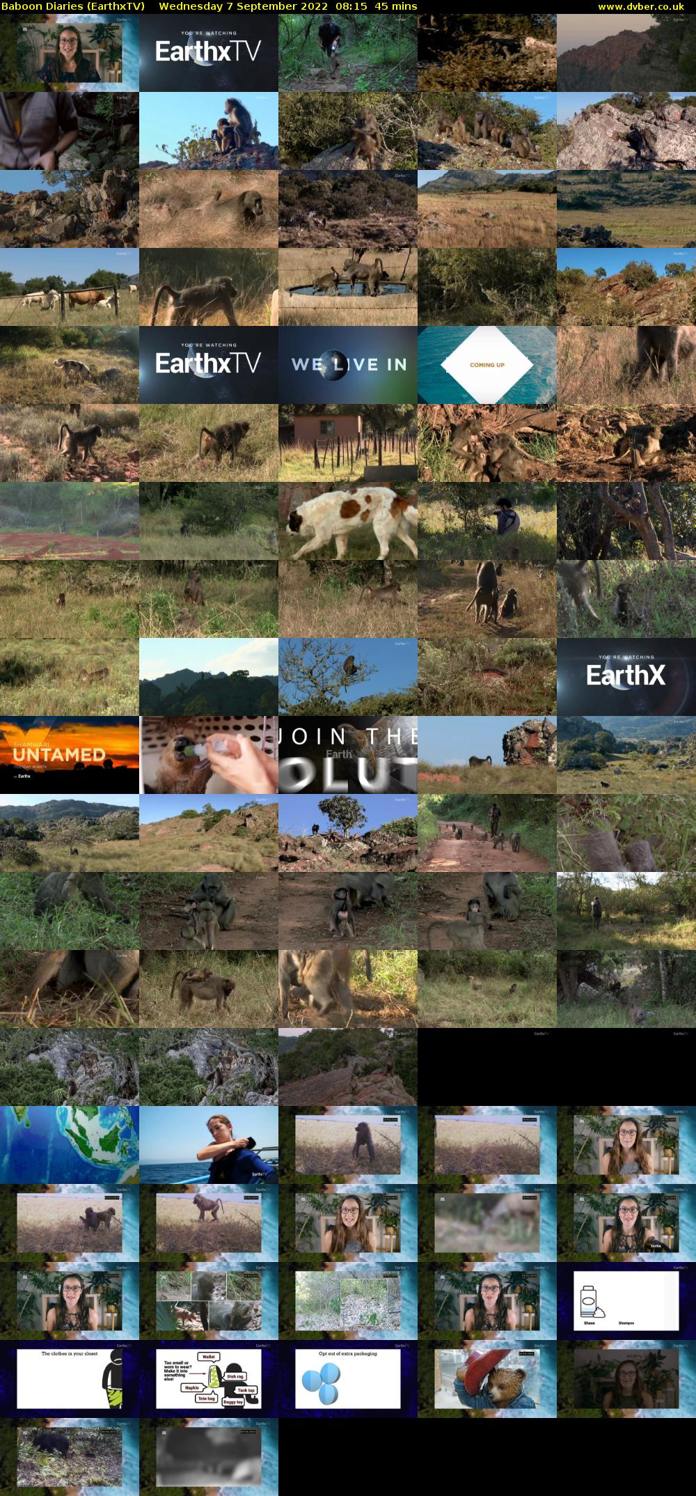 Baboon Diaries (EarthxTV) Wednesday 7 September 2022 08:15 - 09:00