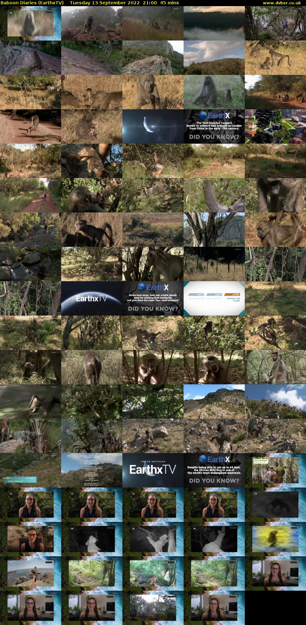Baboon Diaries (EarthxTV) Tuesday 13 September 2022 21:00 - 21:45