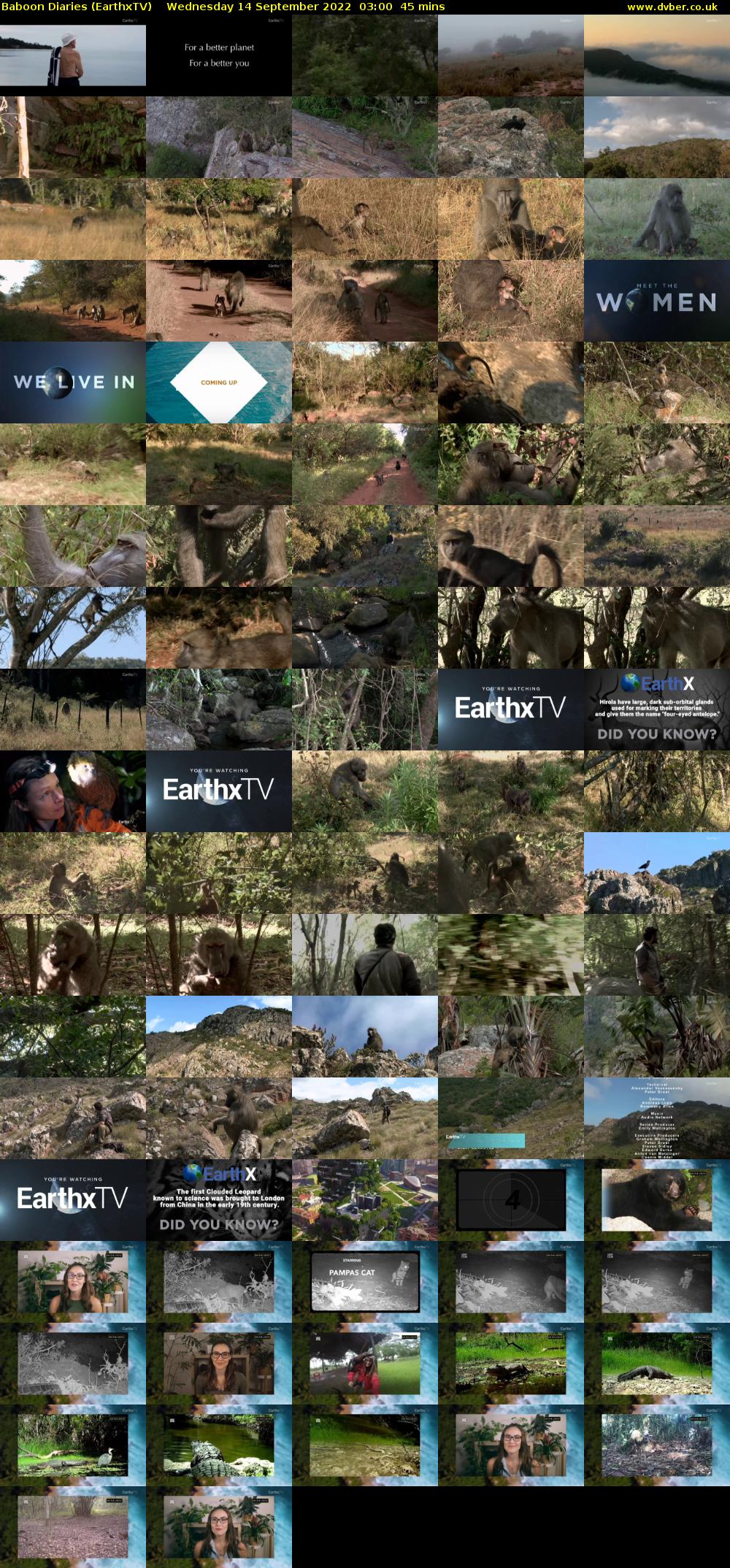 Baboon Diaries (EarthxTV) Wednesday 14 September 2022 03:00 - 03:45