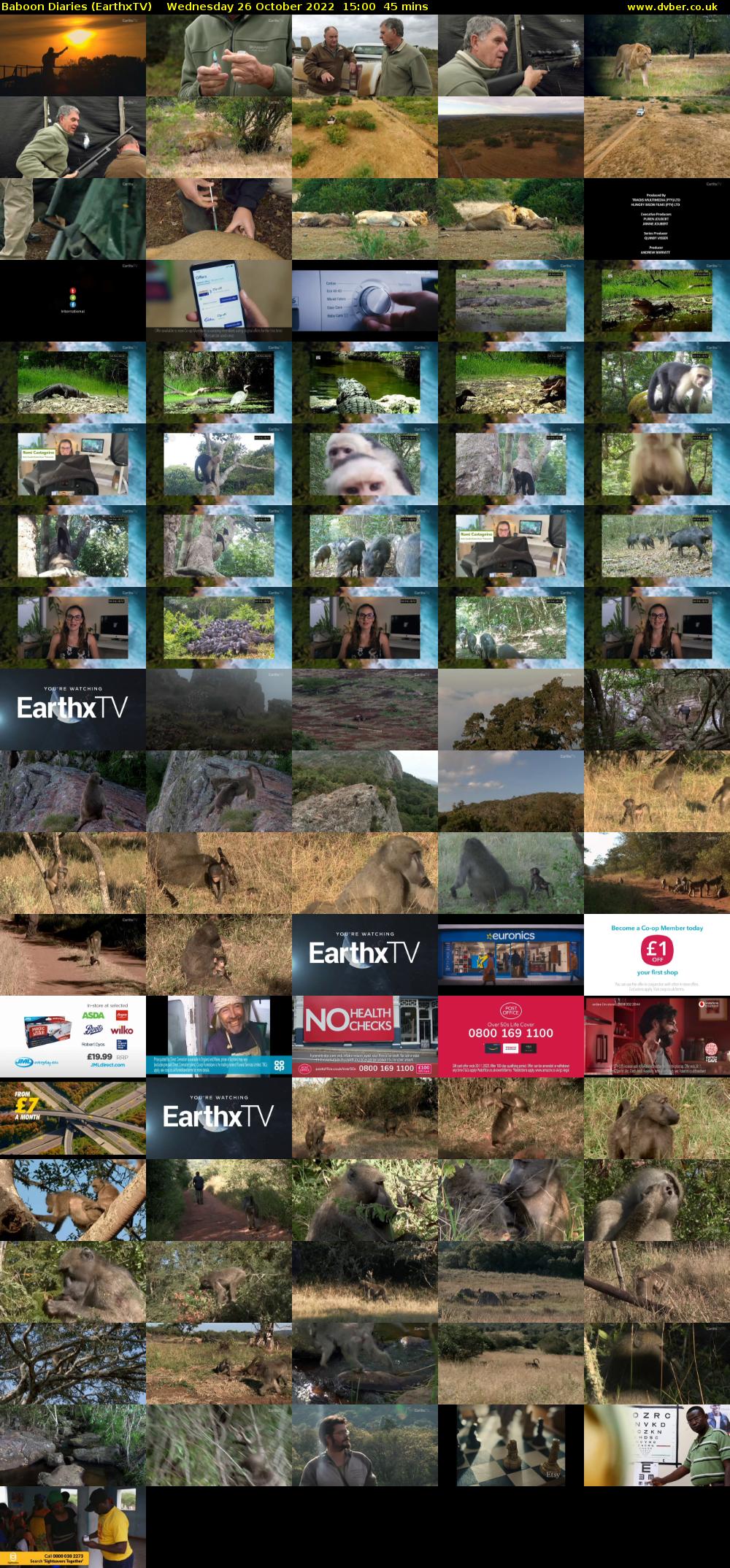 Baboon Diaries (EarthxTV) Wednesday 26 October 2022 15:00 - 15:45