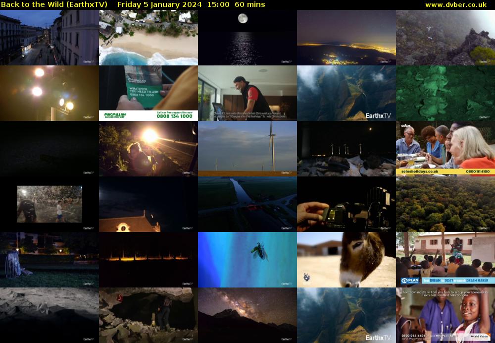 Back to the Wild (EarthxTV) Friday 5 January 2024 15:00 - 16:00