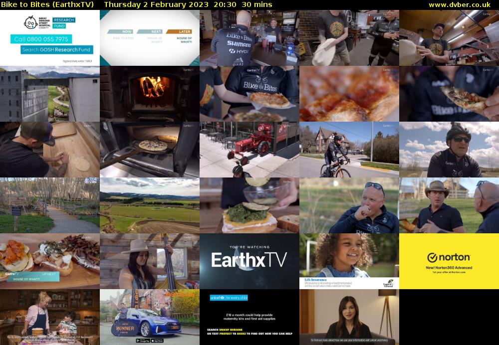 Bike to Bites (EarthxTV) Thursday 2 February 2023 20:30 - 21:00