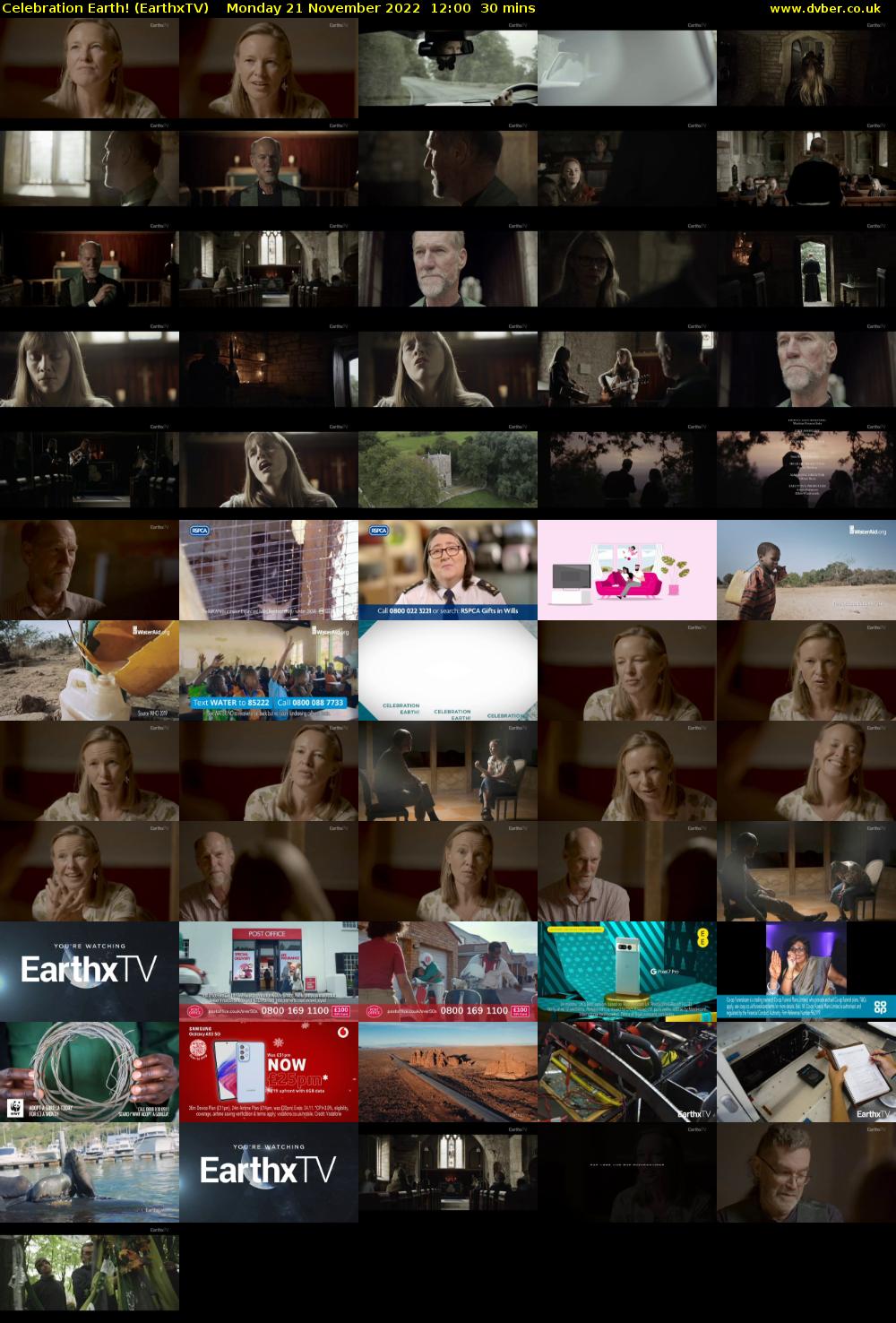 Celebration Earth! (EarthxTV) Monday 21 November 2022 12:00 - 12:30