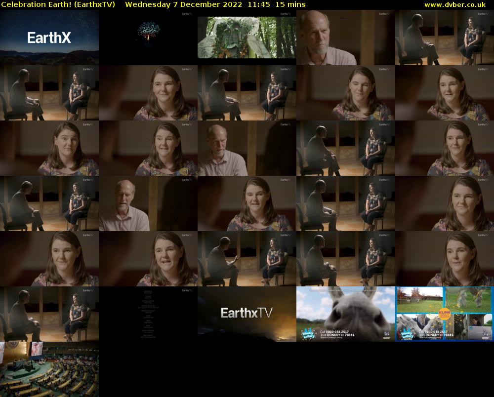 Celebration Earth! (EarthxTV) Wednesday 7 December 2022 11:45 - 12:00