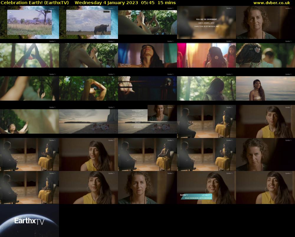 Celebration Earth! (EarthxTV) Wednesday 4 January 2023 05:45 - 06:00