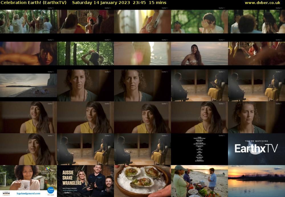 Celebration Earth! (EarthxTV) Saturday 14 January 2023 23:45 - 00:00
