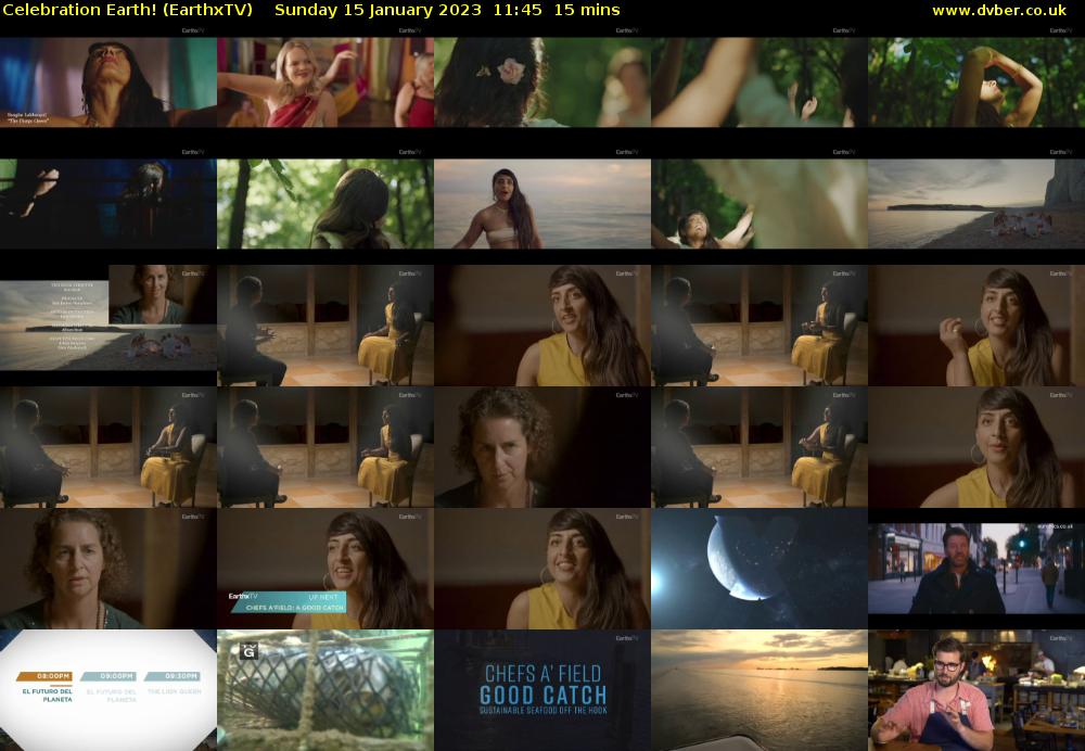 Celebration Earth! (EarthxTV) Sunday 15 January 2023 11:45 - 12:00