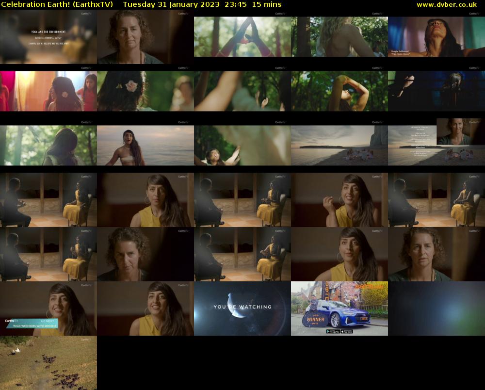 Celebration Earth! (EarthxTV) Tuesday 31 January 2023 23:45 - 00:00
