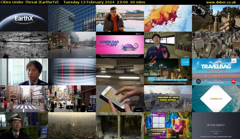 Cities Under Threat (EarthxTV) Tuesday 13 February 2024 23:00 - 00:00