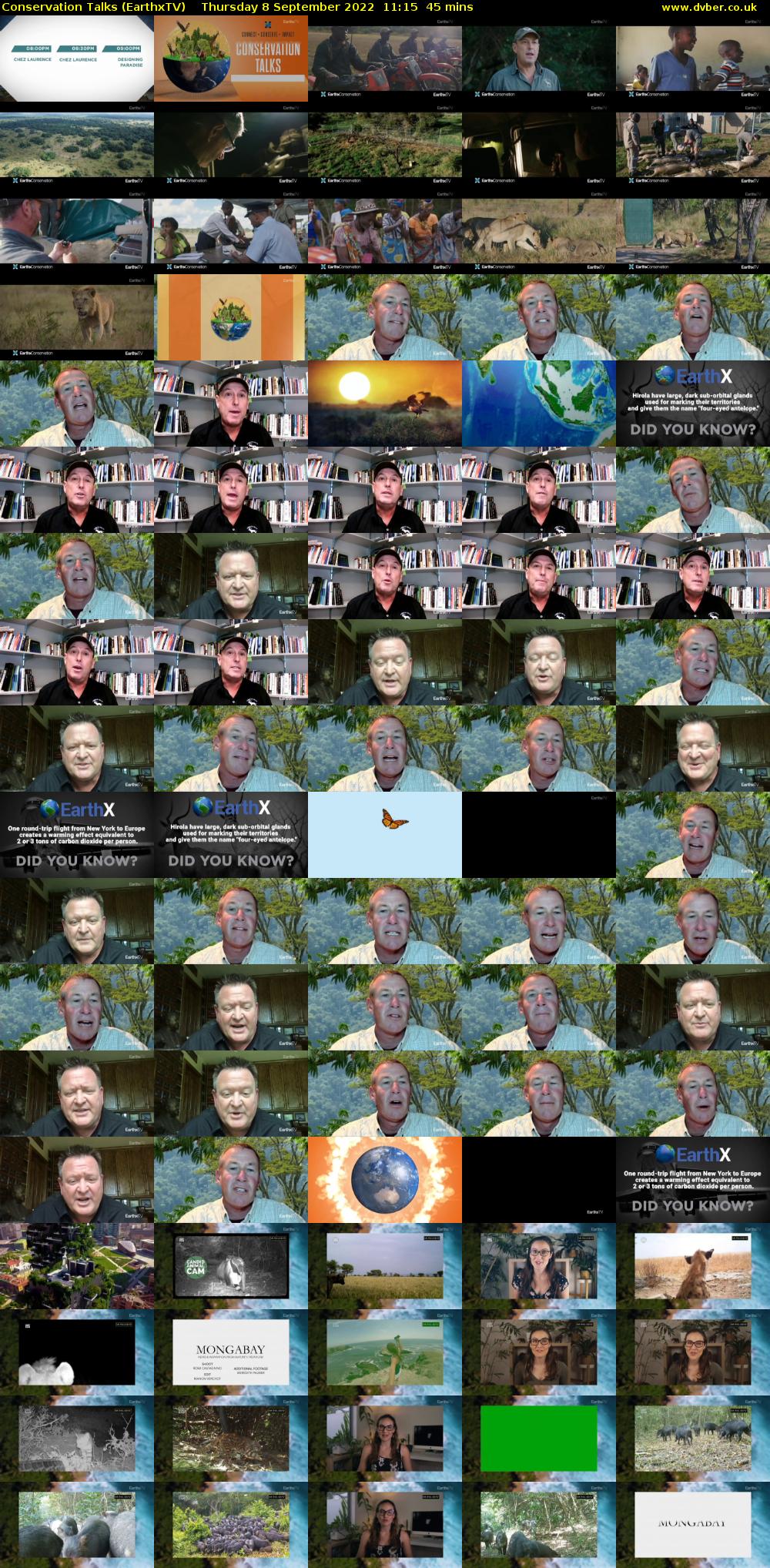 Conservation Talks (EarthxTV) Thursday 8 September 2022 11:15 - 12:00