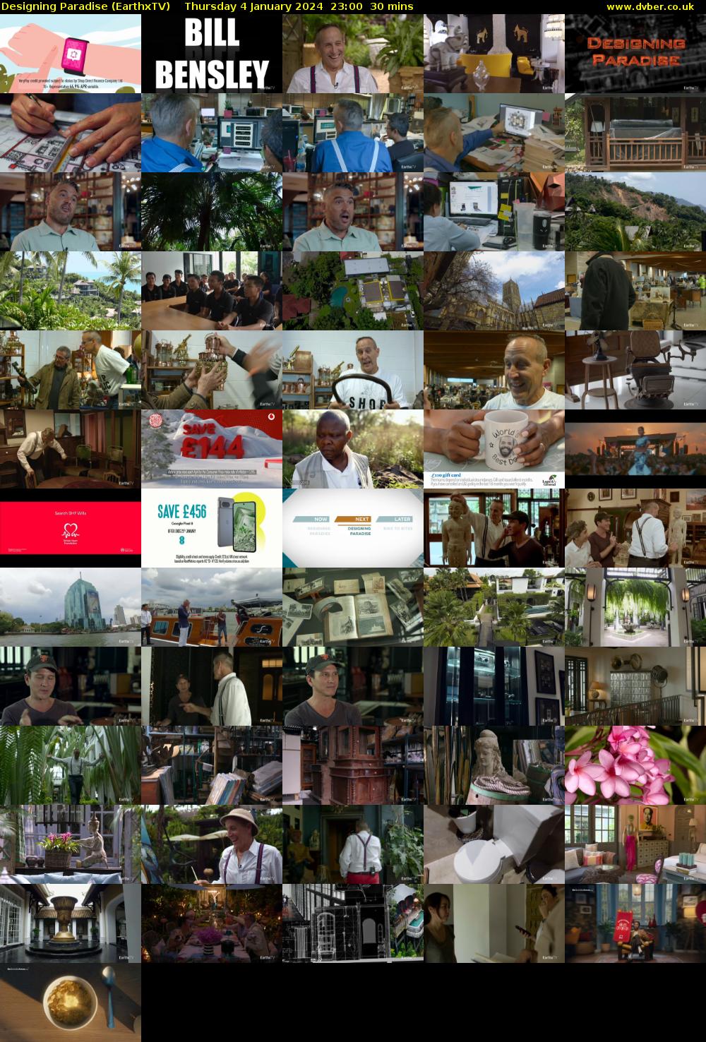 Designing Paradise (EarthxTV) Thursday 4 January 2024 23:00 - 23:30