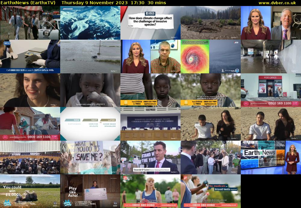 EarthxNews (EarthxTV) Thursday 9 November 2023 17:30 - 18:00