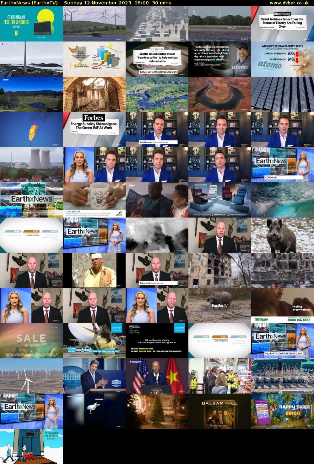 EarthxNews (EarthxTV) Sunday 12 November 2023 08:00 - 08:30
