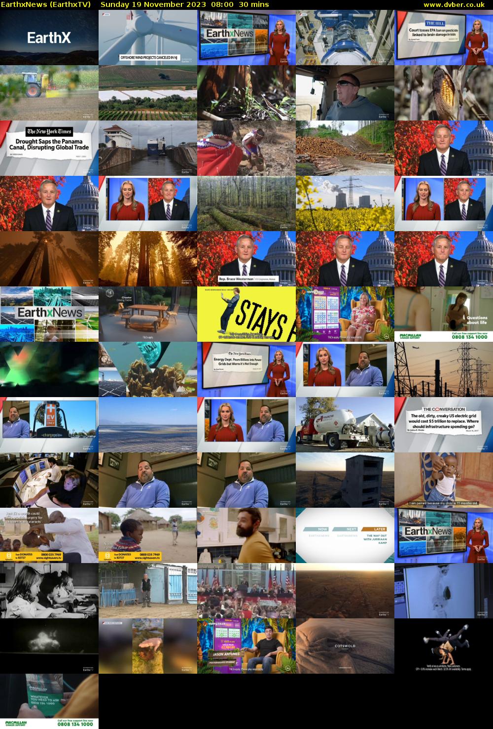 EarthxNews (EarthxTV) Sunday 19 November 2023 08:00 - 08:30