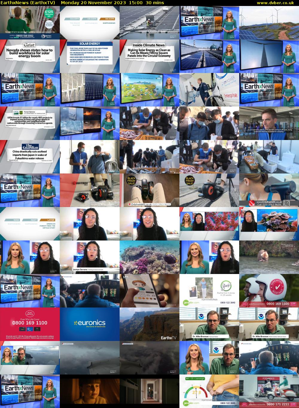 EarthxNews (EarthxTV) Monday 20 November 2023 15:00 - 15:30