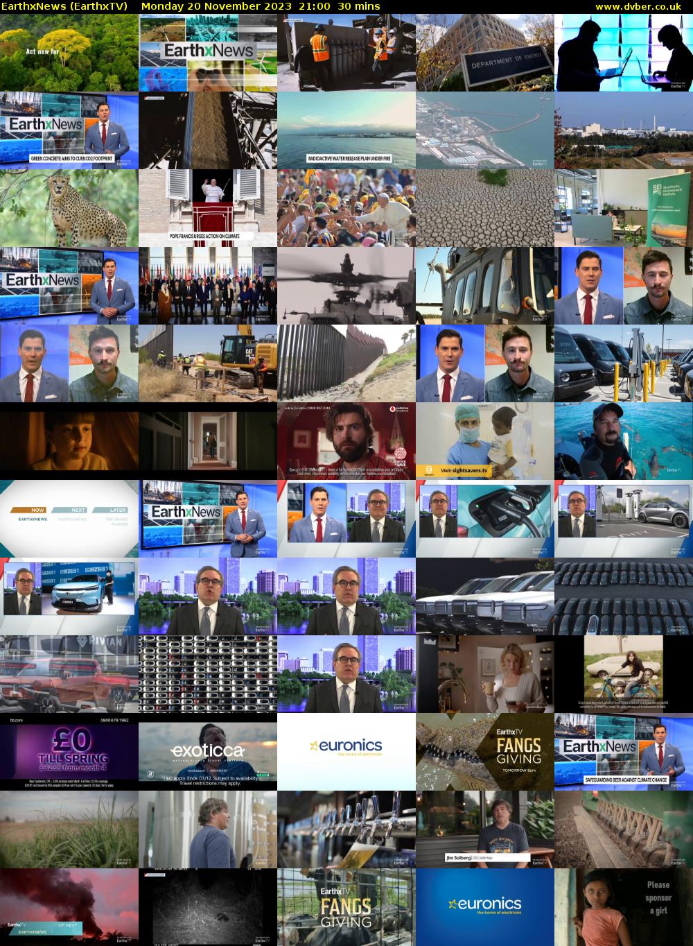 EarthxNews (EarthxTV) Monday 20 November 2023 21:00 - 21:30