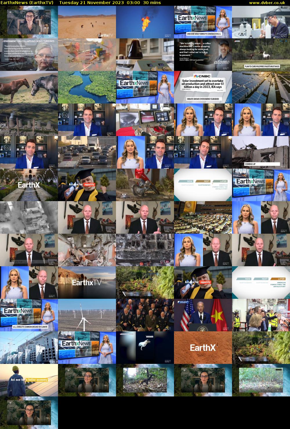 EarthxNews (EarthxTV) Tuesday 21 November 2023 03:00 - 03:30